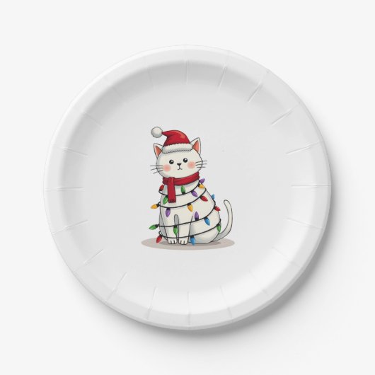 Weihnachtsbaum der Katze (4) Pappteller (Vorderseite)