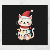 Weihnachtsbaum der Katze (4) Schaumweinetikett (Einzelnes Label)