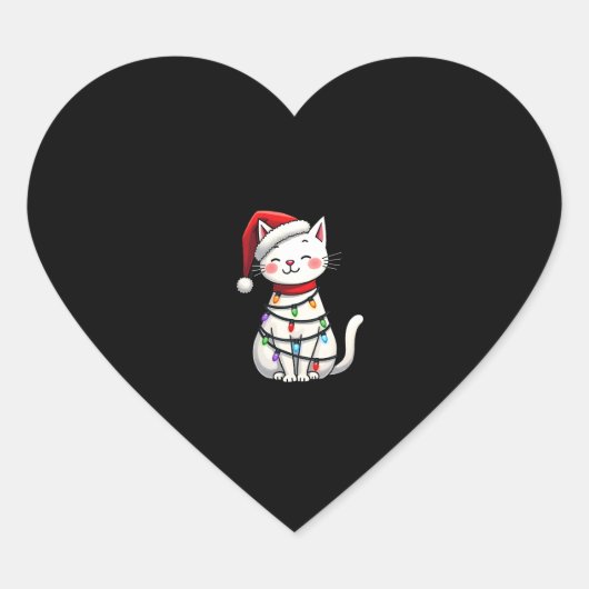 Weihnachtsbaum der Katze (5) Herz-Aufkleber (Vorderseite)