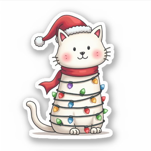 Weihnachtsbaum der Katze (6) Aufkleber (Vorderseite)