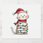 Weihnachtsbaum der Katze (6) Schaumweinetikett (Einzelnes Label)