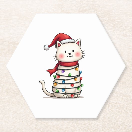 Weihnachtsbaum der Katze (6) Untersetzer (Vorderseite)