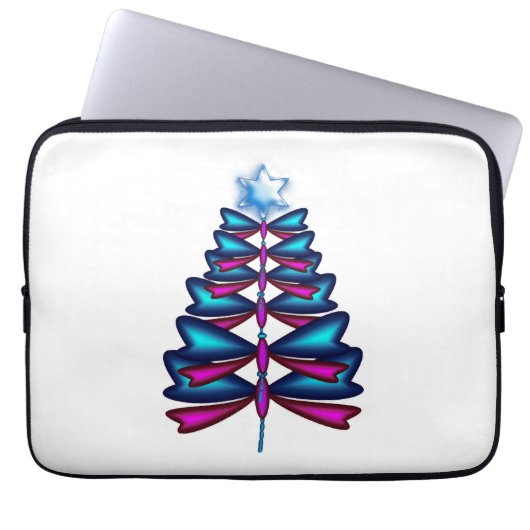 Weihnachtsbaum der Libelle Laptopschutzhülle (Vorderseite)