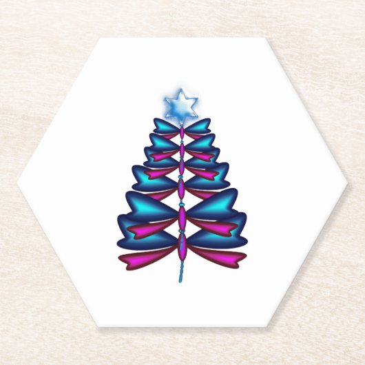 Weihnachtsbaum der Libelle Untersetzer (Vorderseite)