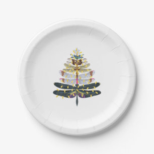 Weihnachtsbaum der Libellen Pappteller