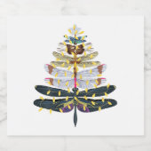 Weihnachtsbaum der Libellen Schaumweinetikett (Einzelnes Label)