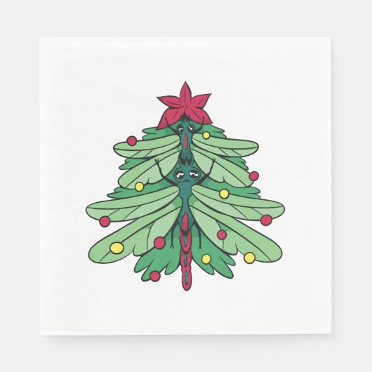 Weihnachtsbaum der Libellen Serviette (Vorderseite)