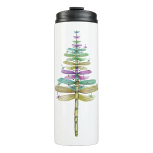 Weihnachtsbaum der Libellen Thermosbecher