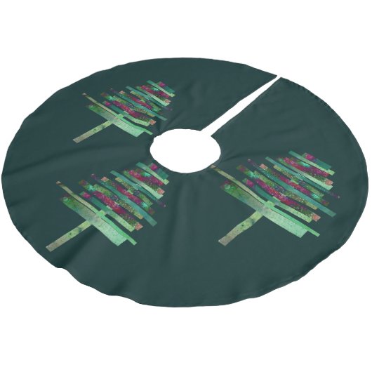 Weihnachtsbaum der modernen Kunst Polyester Weihnachtsbaumdecke (Schrägansicht)