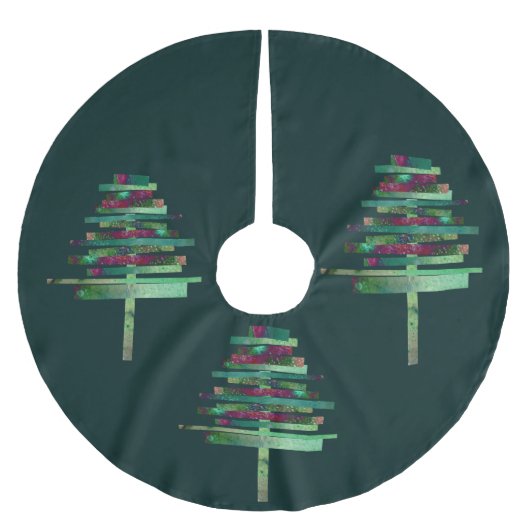 Weihnachtsbaum der modernen Kunst Polyester Weihnachtsbaumdecke (Vorderseite)