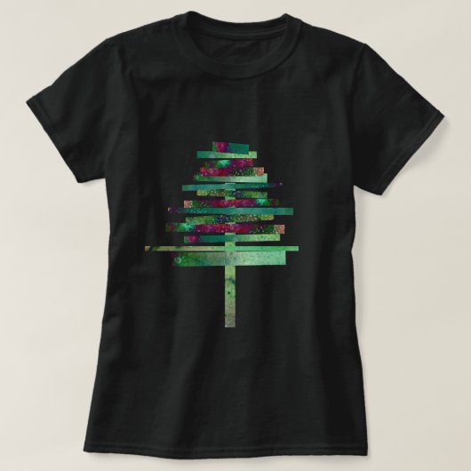 Weihnachtsbaum der modernen Kunst T-Shirt (Design vorne)