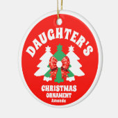 Weihnachtsbaum der personalisierten Tochter im Fot Keramik Ornament (Links)