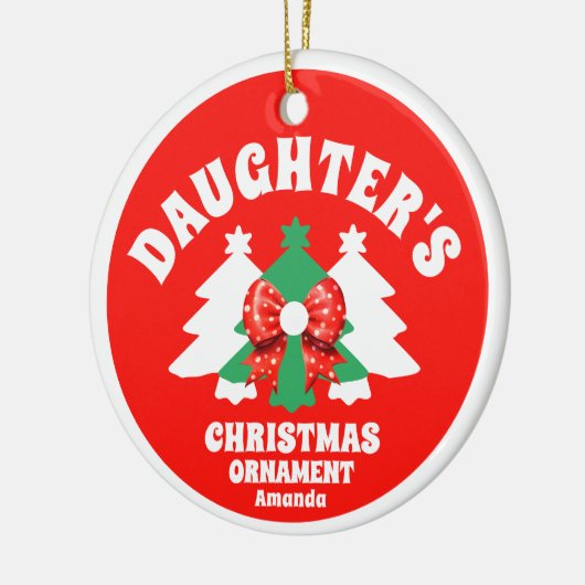 Weihnachtsbaum der personalisierten Tochter im Fot Keramik Ornament (Links)