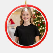 Weihnachtsbaum der personalisierten Tochter im Fot Keramik Ornament (Hinten)