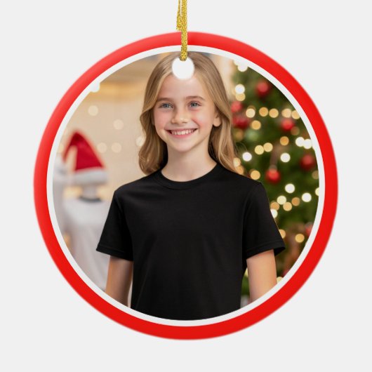 Weihnachtsbaum der personalisierten Tochter im Fot Keramik Ornament (Hinten)