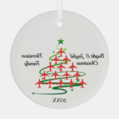 Weihnachtsbaum der Roten Flugzeug, Luftfahrt, einf Ornament Aus Glas (Rückseite)