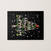 Weihnachtsbaum, der von Blitzlicht bedeckt ist Puzzle (Horizontal)