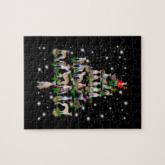 Weihnachtsbaum, der von Blitzlicht bedeckt ist Puzzle (Horizontal)