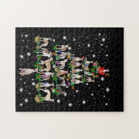 Weihnachtsbaum, der von Blitzlicht bedeckt ist Puzzle (Horizontal)