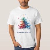Weihnachtsbaum der Wasserfarbe feiert Weihnachten T-Shirt (Vorderseite)