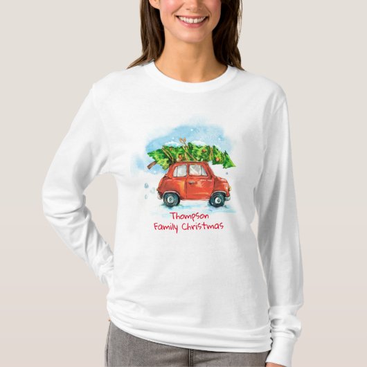 Weihnachtsbaum der Weihnachtsfamilie individuell a T-Shirt (Vorderseite)