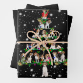 Weihnachtsbaum des Beagle mit Lichteinfall Geschenkpapier Set (Beispiel)