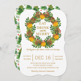 Weihnachtsbaum des Classic Holiday Wreath Party Einladung