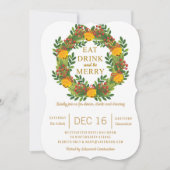 Weihnachtsbaum des Classic Holiday Wreath Party Einladung (Vorderseite)