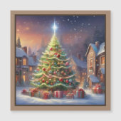 Weihnachtsbaum des Dorfes Magnetkarte (Vorderseite)