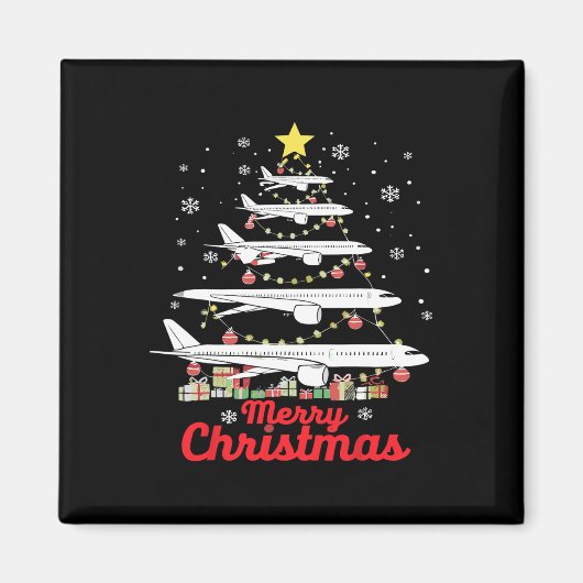 Weihnachtsbaum des Flugzeugs frohe Weihnachten Am  Magnet (Vorne)