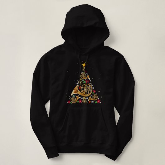 Weihnachtsbaum des französischen Horns Hoodie (Design vorne)