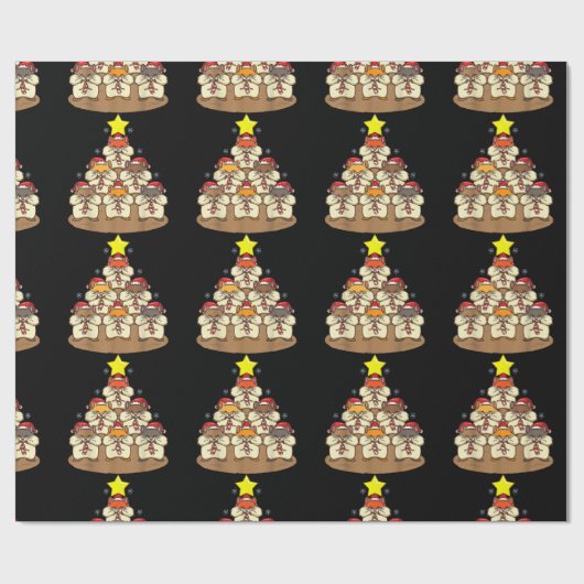 Weihnachtsbaum des Hasen Geschenkpapier (Flach)