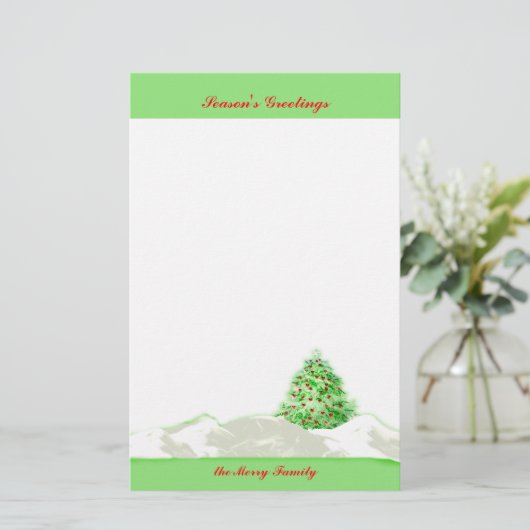 Weihnachtsbaum des Herzens Briefpapier (Stehend Vorderseite)