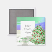 Weihnachtsbaum des Herzens (Rahmen des Fotos) Magnet (Vorderseite/Rückseite)