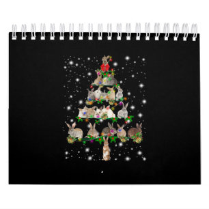 Weihnachtsbaum des Kaninchens mit Lichteinfall Kalender