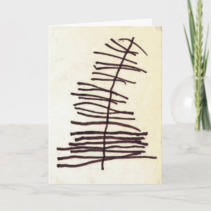 Weihnachtsbaum des Kindes zeichnend - Grußkarte Feiertagskarte