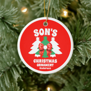 Weihnachtsbaum des personalisierten Sohnes - Foto Keramik Ornament
