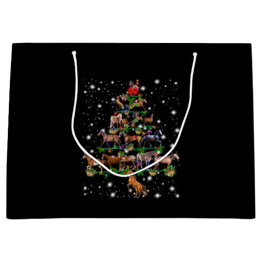 Weihnachtsbaum des Pferdes, bedeckt durch Blitzlic Große Geschenktüte (Vorderseite)