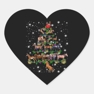 Weihnachtsbaum des Pferdes, bedeckt durch Blitzlic Herz-Aufkleber
