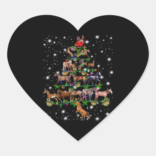 Weihnachtsbaum des Pferdes, bedeckt durch Blitzlic Herz-Aufkleber (Vorderseite)