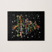 Weihnachtsbaum des Pferdes, bedeckt durch Blitzlic Puzzle (Horizontal)