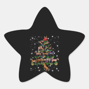 Weihnachtsbaum des Pferdes, bedeckt durch Blitzlic Stern-Aufkleber