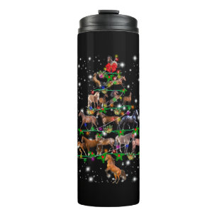 Weihnachtsbaum des Pferdes, bedeckt durch Blitzlic Thermosbecher