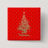Weihnachtsbaum des Roten Glitzer Button (Vorderseite)