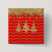 Weihnachtsbaum des Roten Glitzer Button (Vorderseite)