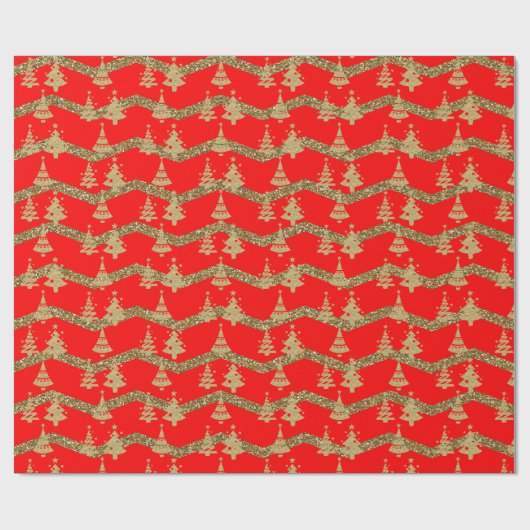 Weihnachtsbaum des Roten Glitzer Geschenkpapier (Flach)