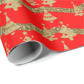 Weihnachtsbaum des Roten Glitzer Geschenkpapier (Rolleneckpunkt)