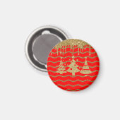 Weihnachtsbaum des Roten Glitzer Magnet (Vorderseite/Rückseite)
