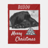 Weihnachtsbaum des Roten Hundes Foto Weihnachtsbau Fleecedecke (Vorderseite)