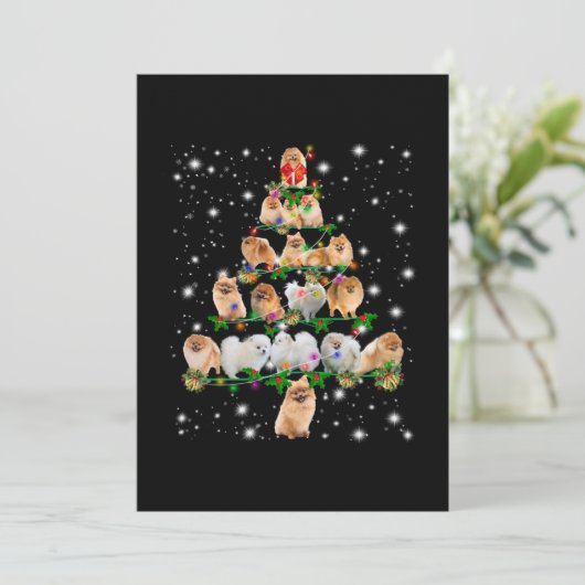 Weihnachtsbaum des Spitzes mit Lichteinfall Dankeskarte (Stehend Vorderseite)